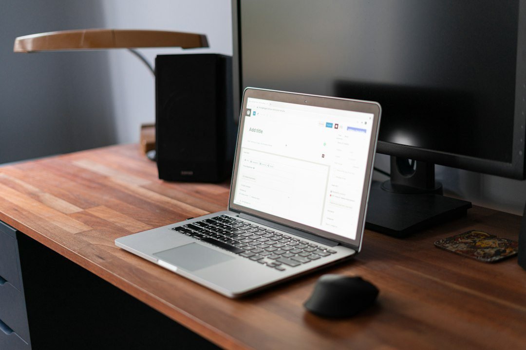 Laptop displaying a website design during business website development